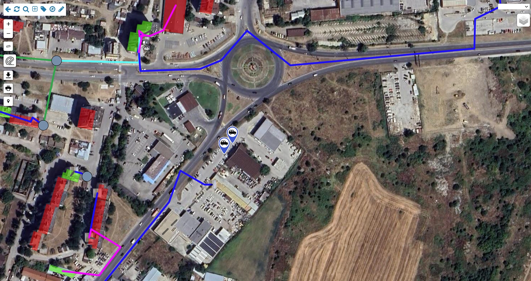 Автотранспорт на карте